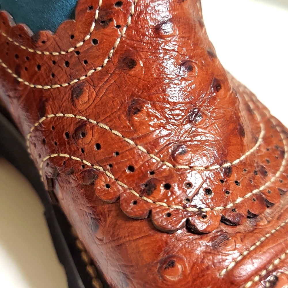 Ariat Brown & Teal Leather Boots Women's Size US 7 B - Picture 14 of 14